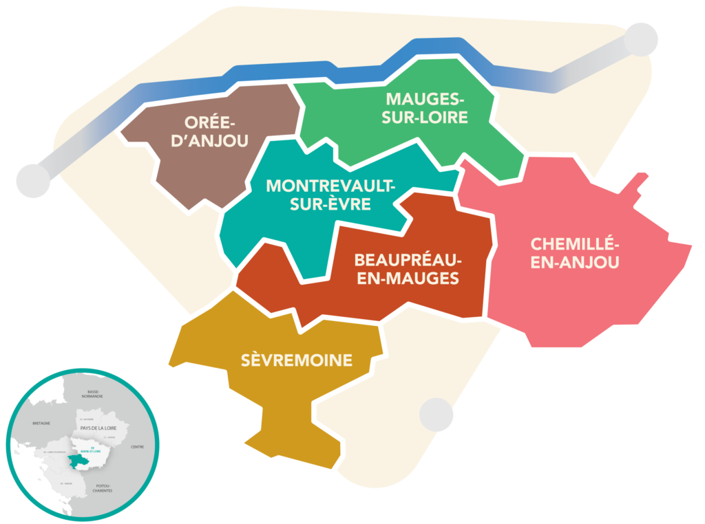 Territoire de Mauges Communauté et les communes Mauges-sur-Loire, Orée d'Anjou, Montrevault-sur-Evre, Beaupreau-en-Mauges, Chemillé-en-Anjou et Sèvremoine