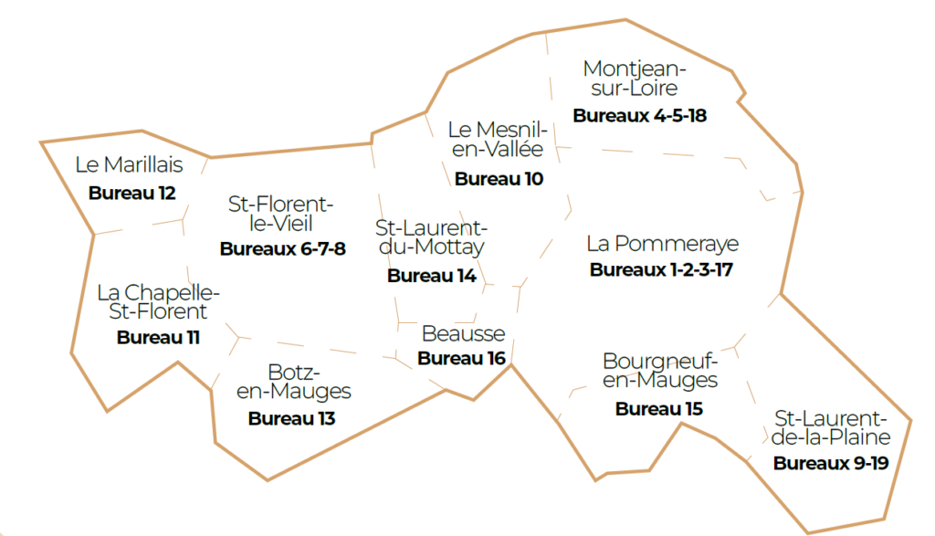 carte des bureaux de vote de Mauges-sur-Loire