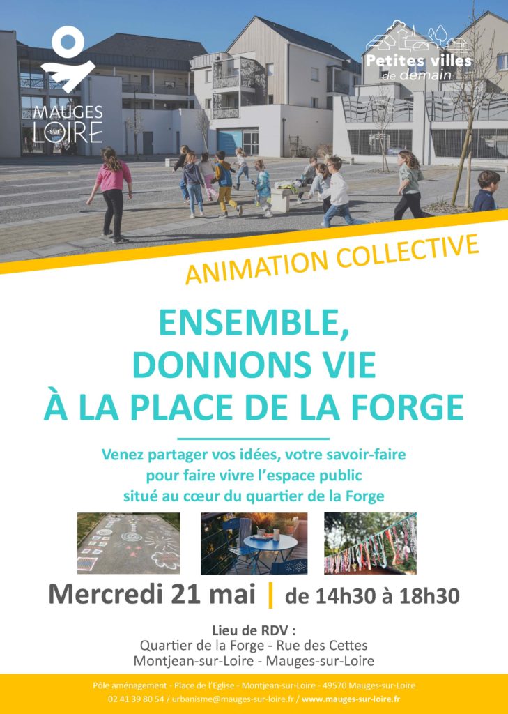Affiche animation place Forge 21-05-2025 Affiche pour la demi-journée d'animation du 21 mai 2025 sur la place de la Forge.