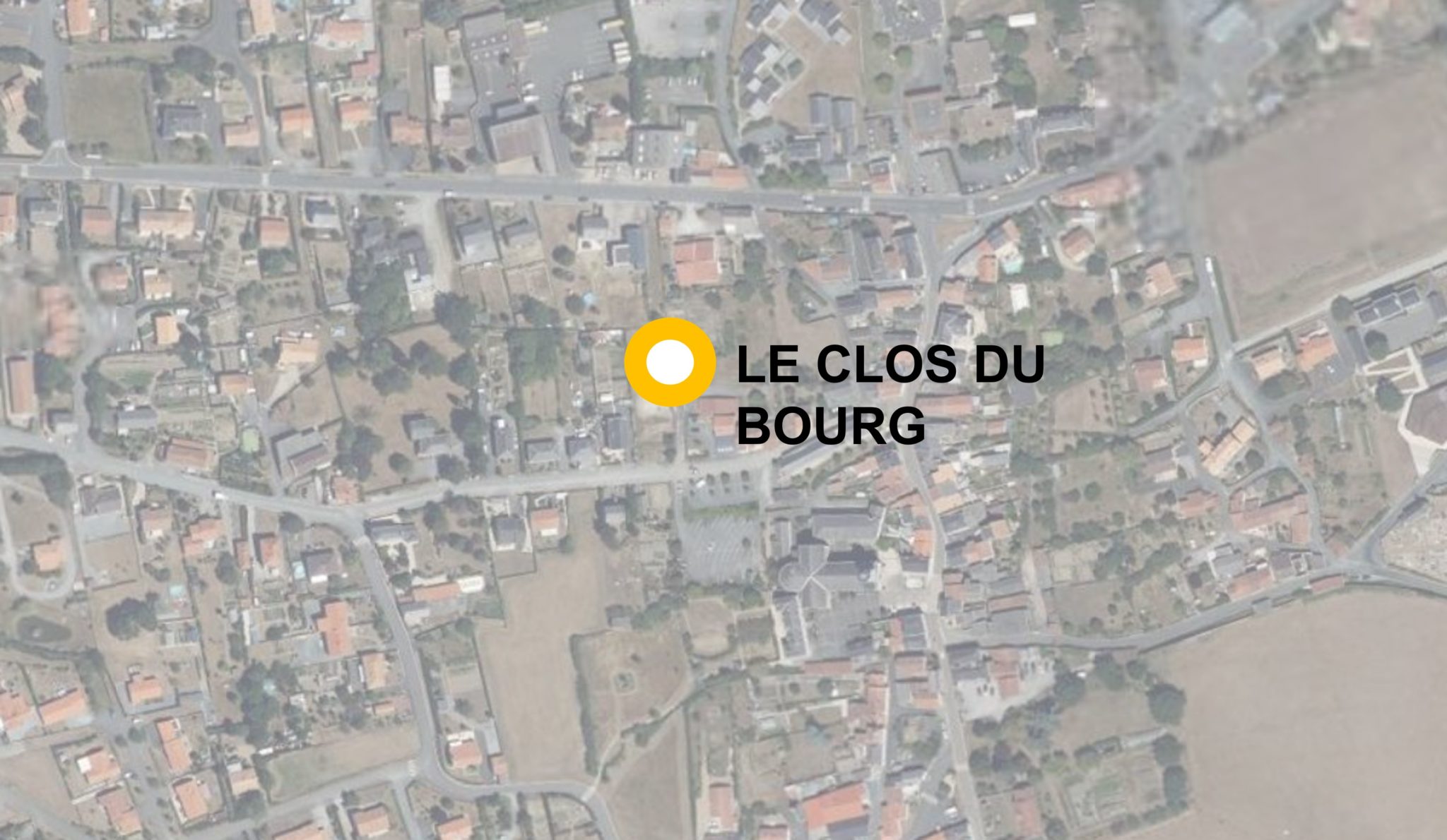 Vue aérienne de l'emplacement du quartier Le Clos du Bourg au Mesnil-en-Vallée