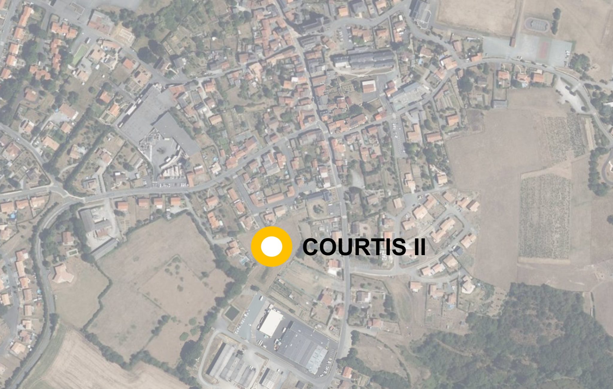 Vue aérienne de l'emplacement du quartier Courtis II à la Chapelle-Saint-Florent