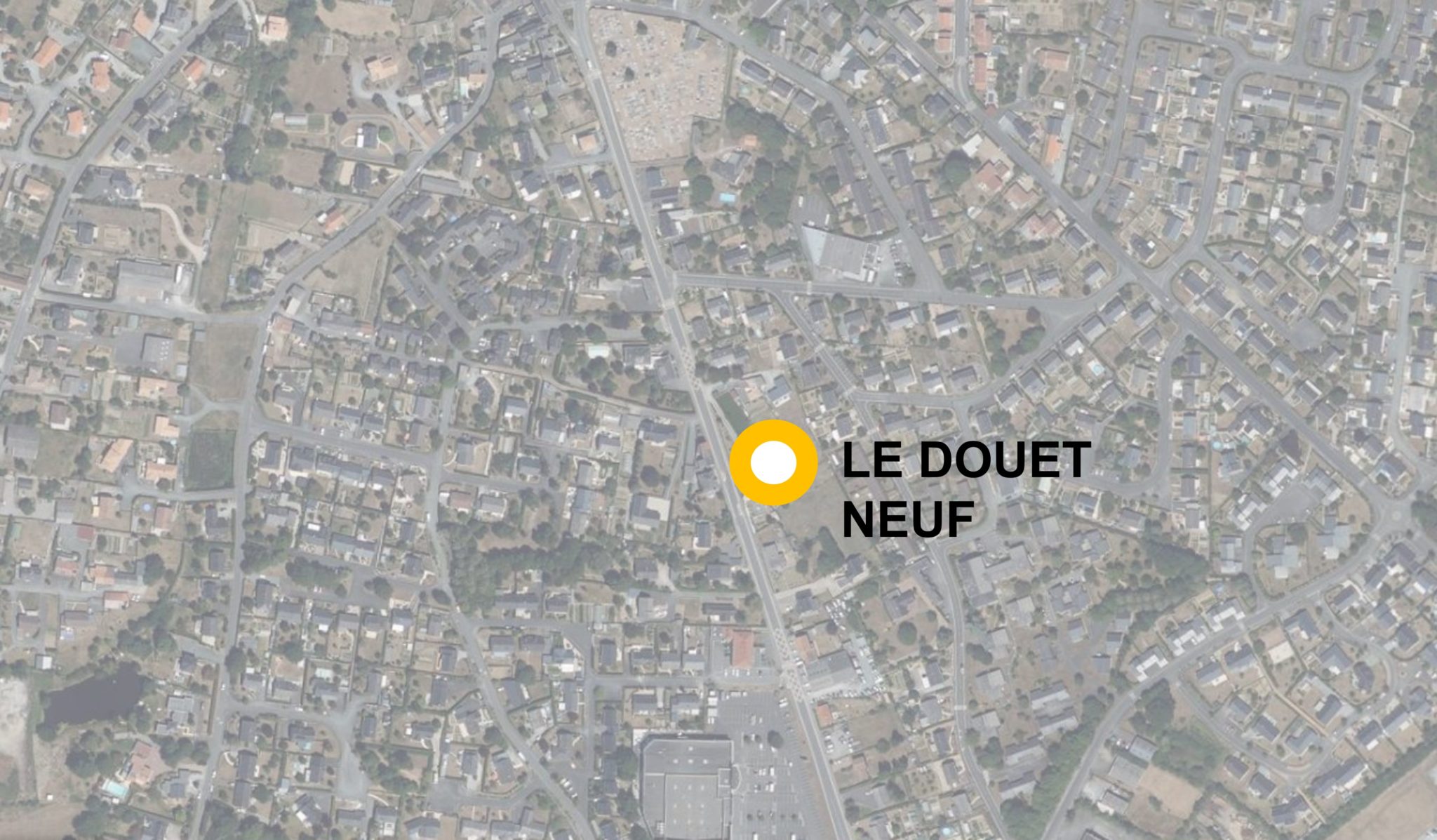 Vue aérienne de l'emplacement du quartier Douet Neuf à la Pommeraye
