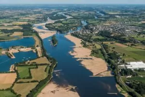 Vue aérienne de Montjean-sur-Loire