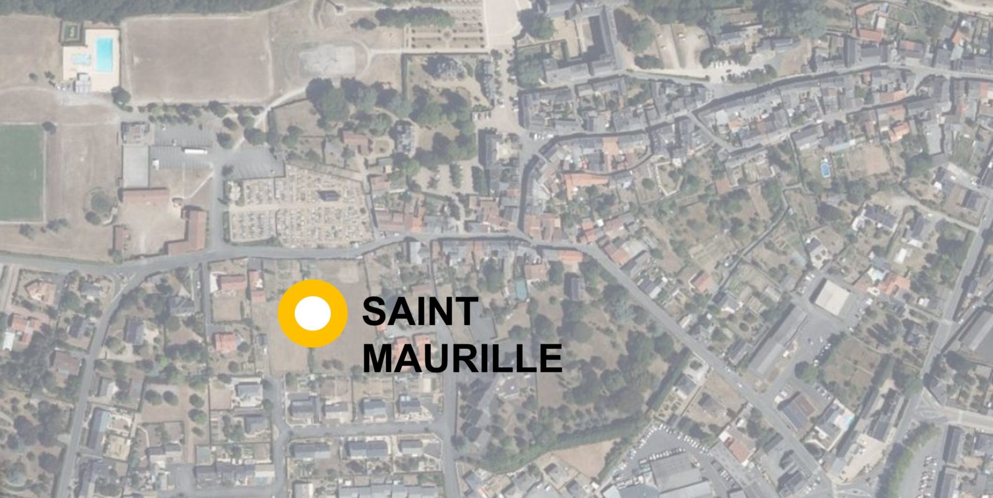 Vue aérienne de l'emplacement du quartier de Saint-Maurille à Saint-Florent-le-Vieil
