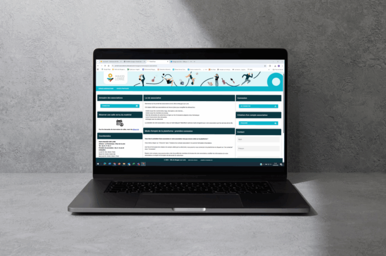 image d'un ordinateur avec la page des associations de demande de subventions