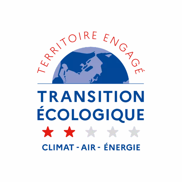 Logo Territoire Engagé Transition Ecologique avec une la Terre et deux étoiles