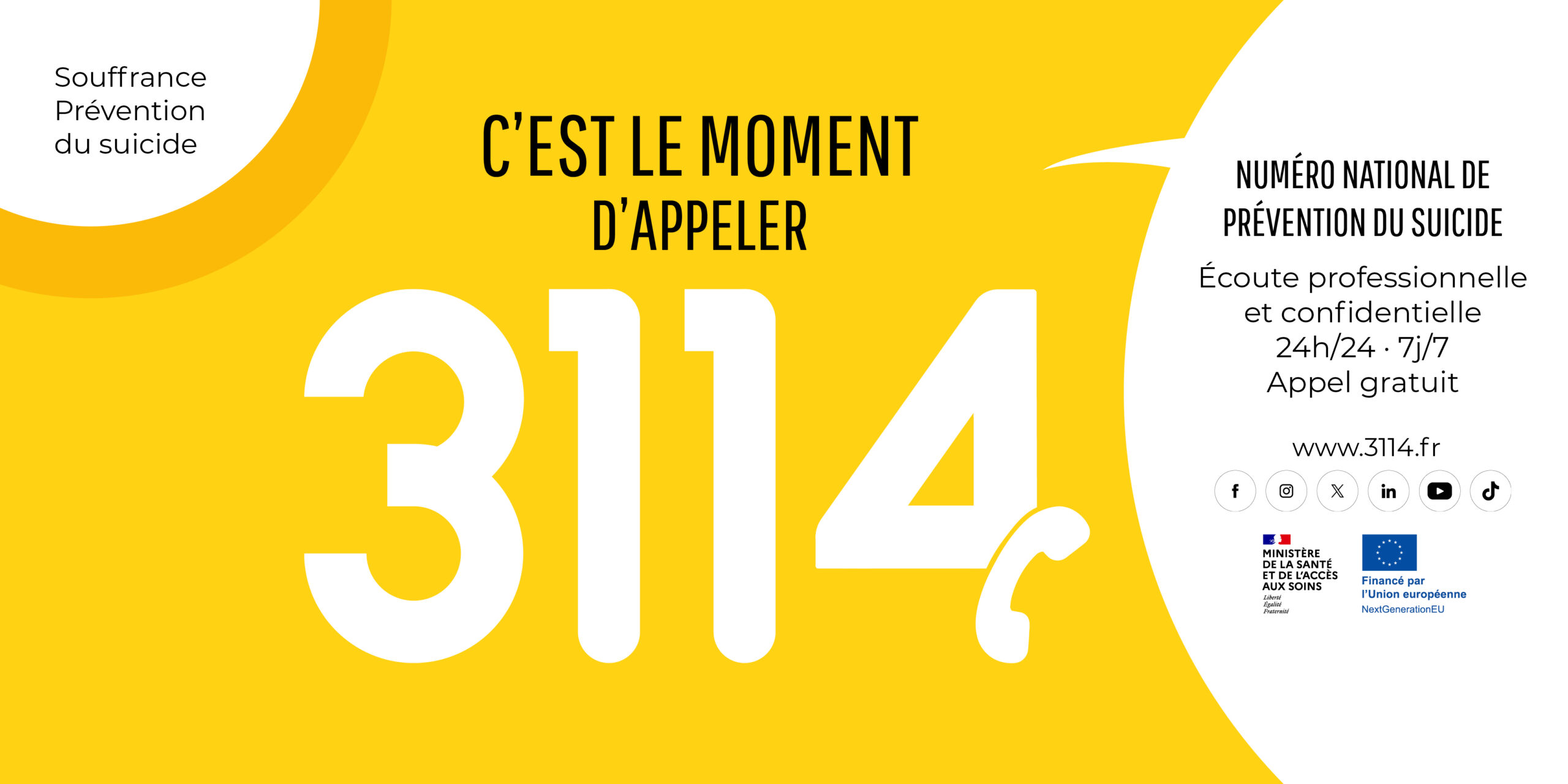 3114 prévention suicide pour la journée nationale de prévention du suicide